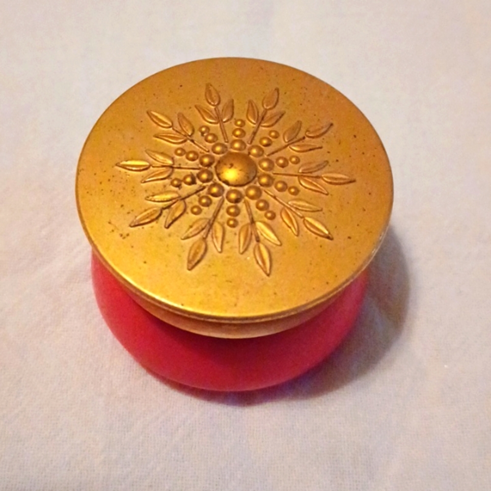 Vintage Avon Cosmetic Jar with Gold Decorative Top